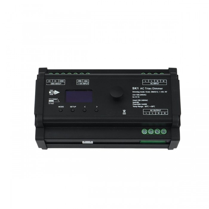 GloboStar® 70674 SK1 SKYDANCE AC Triac DMX Dimmer Din Rail Ράγας 1 Καναλιού AC 100-240V 1 x 6A 1440W - Max 6A 1440W - IP20 DMX512 Μ16.8 x Π9.3 x Υ8cm - 5 Years Warranty GloboStar® 70674 SK1 SKYDANCE AC Triac DMX Dimmer Din Rail Ράγας 1 Καναλιού AC 100-240V 1 x 6A 1440W - Max 6A 1440W - IP20 DMX512 Μ16.8 x Π9.3 x Υ8cm - 5 Years Warranty