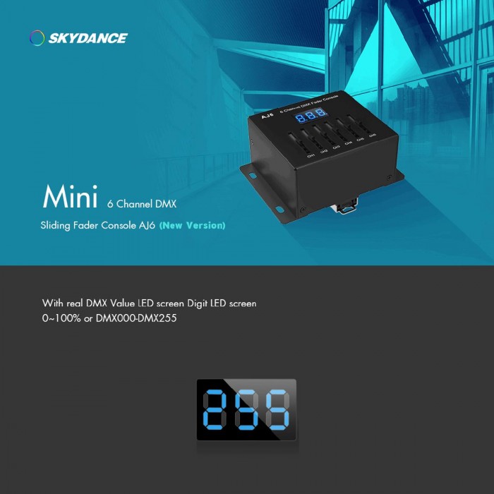 GloboStar® 70675 AJ6 SKYDANCE DMX 6 Channel Fader Console - Κονσόλα Φωτισμού 6 Καναλιών DMX DC 5-12V ή 3 x AAA Μπαταρίες - IP20 Μ10 x Π7 x Υ4cm - 5 Years Warranty GloboStar® 70675 AJ6 SKYDANCE DMX 6 Channel Fader Console - Κονσόλα Φωτισμού 6 Καναλιών DMX DC 5-12V ή 3 x AAA Μπαταρίες - IP20 Μ10 x Π7 x Υ4cm - 5 Years Warranty