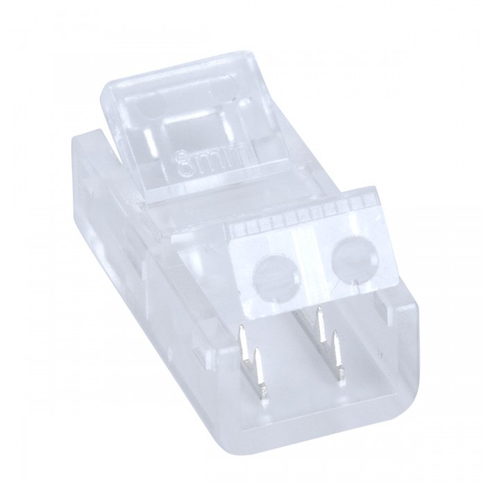 GLOBOSTAR® STRIPCON 70684 Ταχυσύνδεσμος για Μονόχρωμη Ταινία LED 8mm σε 2 Καλώδια IP20 - Διάφανο - Μ2 x Π1.1 x Υ0.7cm