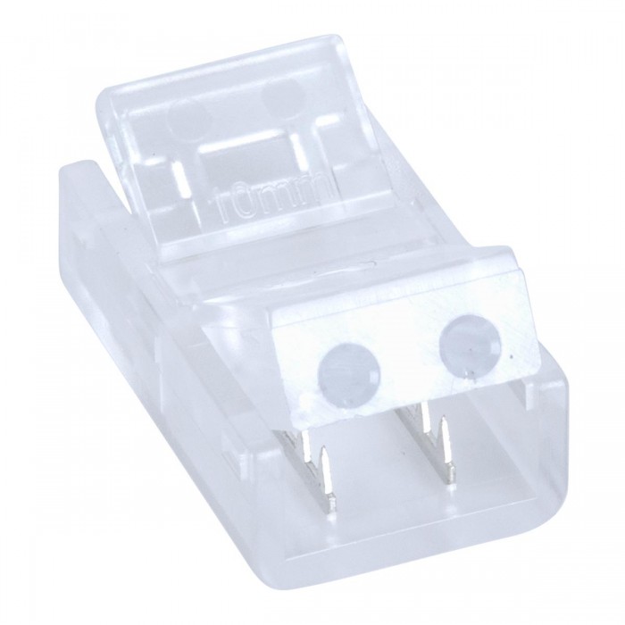 GLOBOSTAR® STRIPCON 70686 Ταχυσύνδεσμος για Μονόχρωμη Ταινία LED 10mm σε 2 Καλώδια IP20 - Διάφανο - Μ2.1 x Π1.3 x Υ0.7cm