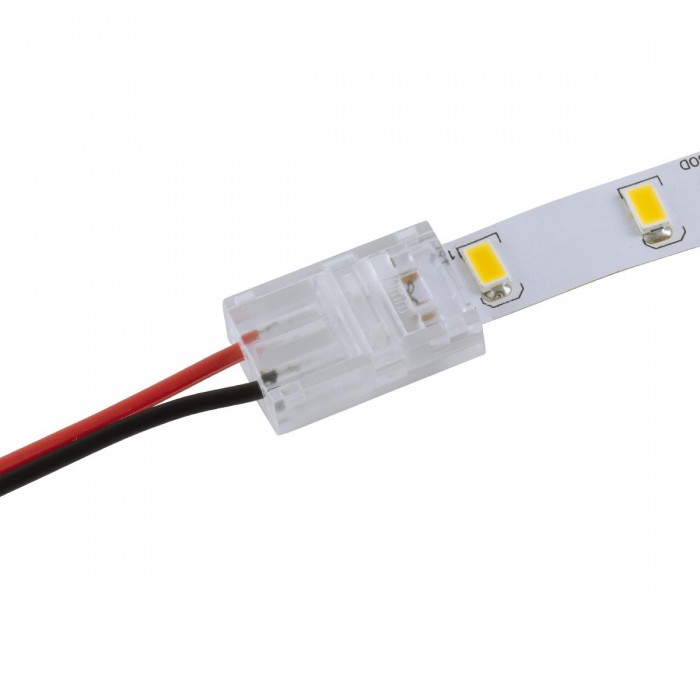 GLOBOSTAR® STRIPCON 70686 Ταχυσύνδεσμος για Μονόχρωμη Ταινία LED 10mm σε 2 Καλώδια IP20 - Διάφανο - Μ2.1 x Π1.3 x Υ0.7cm