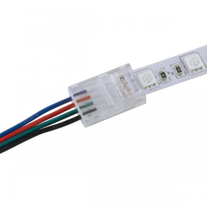 GLOBOSTAR® STRIPCON 70688 Ταχυσύνδεσμος για RGB Ταινία LED 10mm σε 4 Καλώδια IP20 - Διάφανο - Μ2.1 x Π1.3 x Υ0.7cm