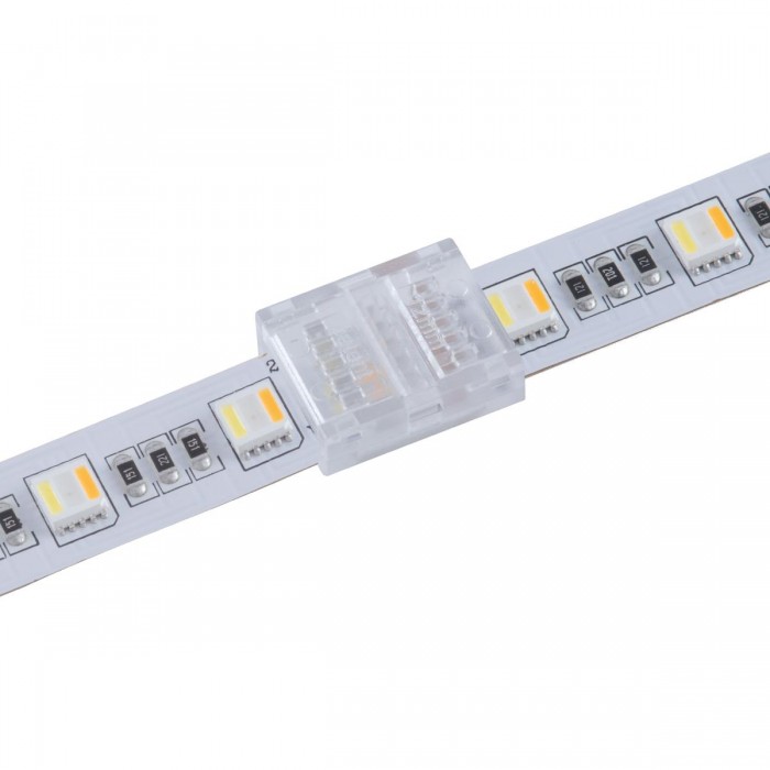 GLOBOSTAR® STRIPCON 70689 Ταχυσύνδεσμος για RGBW+WW Ταινία LED 12mm σε 12mm IP20 - Διάφανο - Μ1.9 x Π1.6 x Υ0.7cm