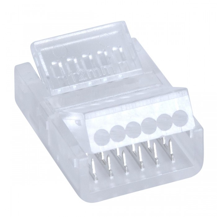 GLOBOSTAR® STRIPCON 70690 Ταχυσύνδεσμος για RGBW+WW Ταινία LED 12mm σε 6 Καλώδια IP20 - Διάφανο - Μ2.1 x Π1.3 x Υ0.7cm