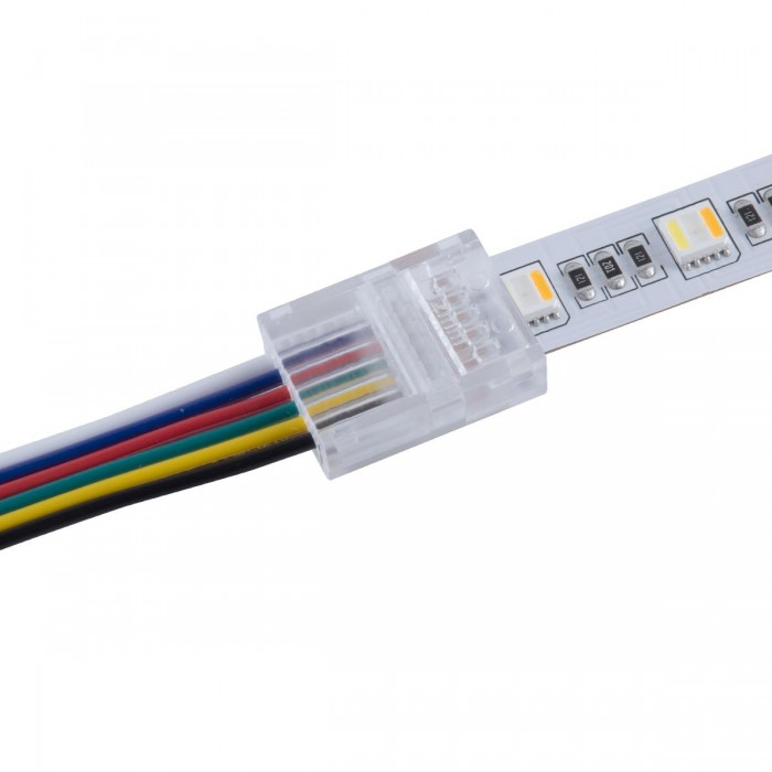 GLOBOSTAR® STRIPCON 70690 Ταχυσύνδεσμος για RGBW+WW Ταινία LED 12mm σε 6 Καλώδια IP20 - Διάφανο - Μ2.1 x Π1.3 x Υ0.7cm