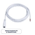 GloboStar® 70746 Καλώδιο Τροφοδοσίας DC 2 Μέτρων από Female 2.1x5.5mm σε 2 x 0.3mm Ατερμάτιστο Καλώδιο Μ200 x Π1.1cm Λευκό