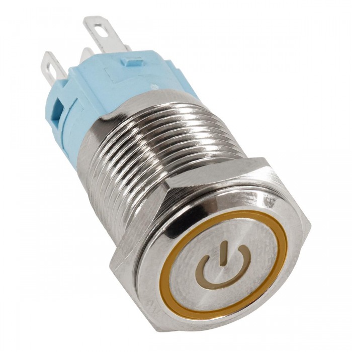 GloboStar® 70784 LED Φωτιζόμενος Διακόπτης Χωνευτός - Μπουτόν On/Off Ανοξείδωτος DC 12V με Angel Eye Αδιάβροχο Φ18mm IP67 Πορτοκαλί GloboStar® 70784 LED Φωτιζόμενος Διακόπτης Χωνευτός - Μπουτόν On/Off Ανοξείδωτος DC 12V με Angel Eye Αδιάβροχο Φ18mm IP67 Πορτοκαλί