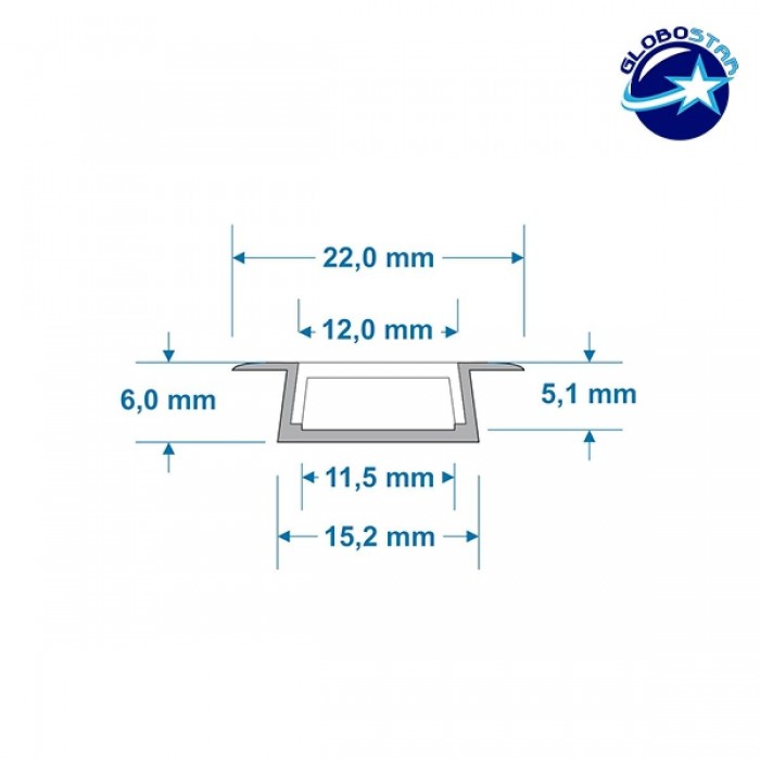GloboStar® RECESS-PROFILE 70803-1M Προφίλ Αλουμινίου - Βάση & Ψύκτρα Ταινίας LED με Λευκό Γαλακτερό Κάλυμμα - Χωνευτή Χρήση - Συρόμενο Κάλυμμα - Ασημί - 1 Μέτρο - Μ100 x Π2.2 x Υ0.6cm GloboStar® RECESS-PROFILE 70803-1M Προφίλ Αλουμινίου - Βάση & Ψύκτρα Ταινίας LED με Λευκό Γαλακτερό Κάλυμμα - Χωνευτή Χρήση - Συρόμενο Κάλυμμα - Ασημί - 1 Μέτρο - Μ100 x Π2.2 x Υ0.6cm