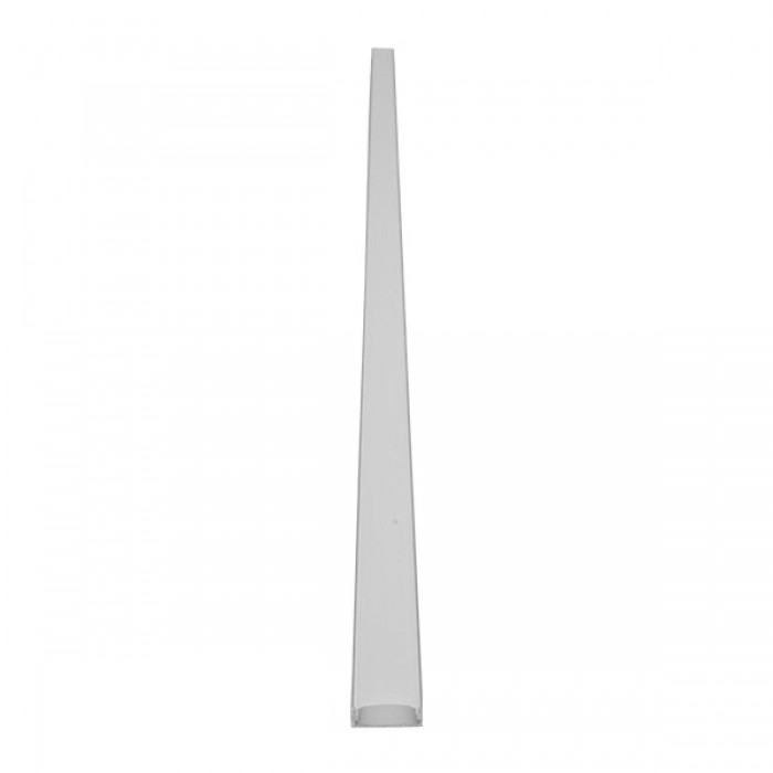 GloboStar® SURFACE-PROFILE 70809-1M Προφίλ Αλουμινίου - Βάση & Ψύκτρα Ταινίας LED με Λευκό Γαλακτερό Κάλυμμα - Επιφανειακή Χρήση - Πατητό Κάλυμμα - Ασημί - 1 Μέτρο - Μ100 x Π2.4 x Υ1.1cm