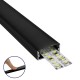 GloboStar® SURFACE-PROFILE 70810-3M Προφίλ Αλουμινίου - Βάση & Ψύκτρα Ταινίας LED με Μαύρο Φιμέ Κάλυμμα - Επιφανειακή Χρήση - Πατητό Κάλυμμα - Μαύρο - 3 Μέτρα - Πακέτο 5 Τεμαχίων - Μ300 x Π2.4 x Υ1.1cm