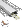 GloboStar® PLASTERBOARD-PROFILE 70819-1M Προφίλ Αλουμινίου - Βάση & Ψύκτρα Ταινίας LED με Λευκό Γαλακτερό Κάλυμμα - Χωνευτή Χρήση σε Γυψοσανίδα - Trimless - Πατητό Κάλυμμα - Ασημί - 1 Μέτρο - Μ100 x Π6.7 x Υ1.4cm