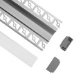 GloboStar® PLASTERBOARD-PROFILE 70819-2M Προφίλ Αλουμινίου - Βάση & Ψύκτρα Ταινίας LED με Λευκό Γαλακτερό Κάλυμμα - Χωνευτή Χρήση σε Γυψοσανίδα - Trimless - Πατητό Κάλυμμα - Ασημί - 2 Μέτρα - Πακέτο 5 Τεμαχίων - Μ200 x Π6.7 x Υ1.4cm