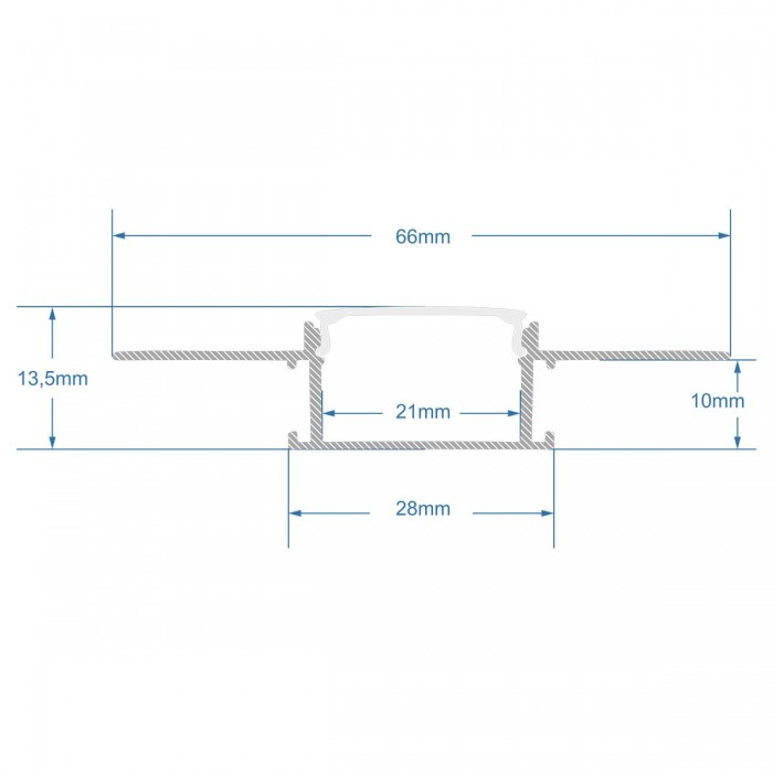 GloboStar® PLASTERBOARD-PROFILE 70819-2M Προφίλ Αλουμινίου - Βάση & Ψύκτρα Ταινίας LED με Λευκό Γαλακτερό Κάλυμμα - Χωνευτή Χρήση σε Γυψοσανίδα - Trimless - Πατητό Κάλυμμα - Ασημί - 2 Μέτρα - Πακέτο 5 Τεμαχίων - Μ200 x Π6.7 x Υ1.4cm