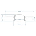 GloboStar® PLASTERBOARD-PROFILE 70820-3M Προφίλ Αλουμινίου - Βάση & Ψύκτρα Ταινίας LED με Μαύρο Φιμέ Κάλυμμα - Χωνευτή Χρήση σε Γυψοσανίδα - Trimless - Πατητό Κάλυμμα - Ασημί - 3 Μέτρα - Πακέτο 5 Τεμαχίων - Μ300 x Π6.7 x Υ1.4cm