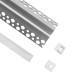 GloboStar® PLASTERBOARD-PROFILE 70821-3M Προφίλ Αλουμινίου - Βάση & Ψύκτρα Ταινίας LED με Λευκό Γαλακτερό Κάλυμμα - Χωνευτή Γωνιακή Χρήση σε Εξωτερική Γωνία Γυψοσανίδας - Trimless - Πατητό Κάλυμμα - Ασημί - 3 Μέτρα - Πακέτο 5 Τεμαχίων - Μ300 x Π4.5 x Υ2cm