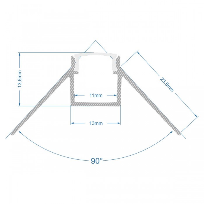 GloboStar® PLASTERBOARD-PROFILE 70821-3M Προφίλ Αλουμινίου - Βάση & Ψύκτρα Ταινίας LED με Λευκό Γαλακτερό Κάλυμμα - Χωνευτή Γωνιακή Χρήση σε Εξωτερική Γωνία Γυψοσανίδας - Trimless - Πατητό Κάλυμμα - Ασημί - 3 Μέτρα - Πακέτο 5 Τεμαχίων - Μ300 x Π4.5 x Υ2cm