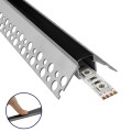 GloboStar® PLASTERBOARD-PROFILE 70822-3M Προφίλ Αλουμινίου - Βάση & Ψύκτρα Ταινίας LED με Μαύρο Φιμέ Κάλυμμα - Χωνευτή Γωνιακή Χρήση σε Εξωτερική Γωνία Γυψοσανίδας - Trimless - Πατητό Κάλυμμα - Ασημί - 3 Μέτρα - Πακέτο 5 Τεμαχίων - Μ300 x Π4.5 x Υ2cm
