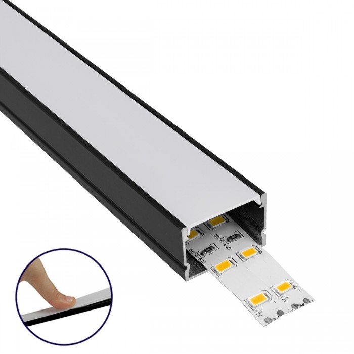 GloboStar® SURFACE-PROFILE 70825-3M Προφίλ Αλουμινίου - Βάση & Ψύκτρα Ταινίας LED με Λευκό Γαλακτερό Κάλυμμα - Επιφανειακή Χρήση - Πατητό Κάλυμμα - Μαύρο - 3 Μέτρα - Πακέτο 5 Τεμαχίων - Μ300 x Π3 x Υ2cm GloboStar® SURFACE-PROFILE 70825-3M Προφίλ Αλουμινίου - Βάση & Ψύκτρα Ταινίας LED με Λευκό Γαλακτερό Κάλυμμα - Επιφανειακή Χρήση - Πατητό Κάλυμμα - Μαύρο - 3 Μέτρα - Πακέτο 5 Τεμαχίων - Μ300 x Π3 x Υ2cm