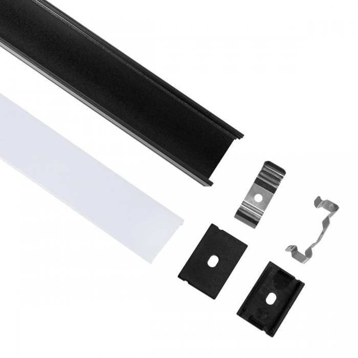 GloboStar® SURFACE-PROFILE 70825-3M Προφίλ Αλουμινίου - Βάση & Ψύκτρα Ταινίας LED με Λευκό Γαλακτερό Κάλυμμα - Επιφανειακή Χρήση - Πατητό Κάλυμμα - Μαύρο - 3 Μέτρα - Πακέτο 5 Τεμαχίων - Μ300 x Π3 x Υ2cm GloboStar® SURFACE-PROFILE 70825-3M Προφίλ Αλουμινίου - Βάση & Ψύκτρα Ταινίας LED με Λευκό Γαλακτερό Κάλυμμα - Επιφανειακή Χρήση - Πατητό Κάλυμμα - Μαύρο - 3 Μέτρα - Πακέτο 5 Τεμαχίων - Μ300 x Π3 x Υ2cm