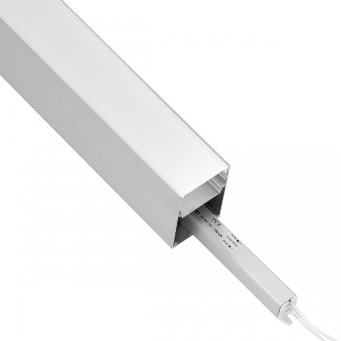 GloboStar® SURFACEPENDANT-PROFILE 70826-3M Προφίλ Αλουμινίου - Βάση & Ψύκτρα Ταινίας LED με Λευκό Γαλακτερό Κάλυμμα - Επιφανειακή & Κρεμαστή Χρήση - Πατητό Κάλυμμα - Ασημί - 3 Μέτρα - Μ300 x Π5 x Υ7cm