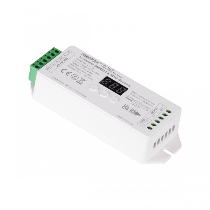 GloboStar® 71424 D1-CX Mi-BOXER DC DMX & RDM Dimmer High Speed Controller / Decoder 1 Καναλιού DC 12-24V 1 x 20A 480W - Max 20A 480W - IP20 Μ13 x Π5 x Υ2.5cm - 5 Years Warranty GloboStar® 71424 D1-CX Mi-BOXER DC DMX & RDM Dimmer High Speed Controller / Decoder 1 Καναλιού DC 12-24V 1 x 20A 480W - Max 20A 480W - IP20 Μ13 x Π5 x Υ2.5cm - 5 Years Warranty
