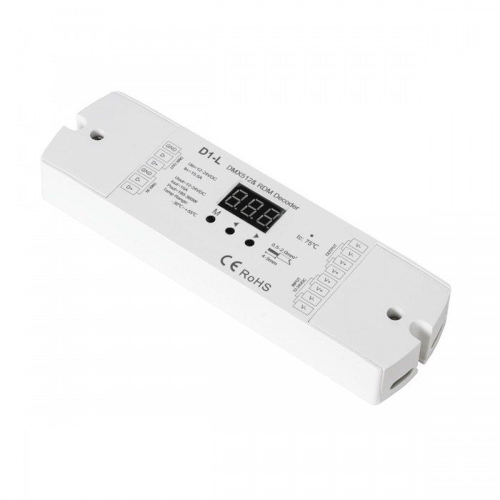 GloboStar® 71446 D1-L SKYDANCE DC DMX & RDM Dimmer High Speed Controller / Decoder 1 Καναλιού DC 12-24V 1 x 15.5A 360W - Max 15.5A 360W - IP20 Μ17 x Π5 x Υ2.5cm - 5 Years Warranty GloboStar® 71446 D1-L SKYDANCE DC DMX & RDM Dimmer High Speed Controller / Decoder 1 Καναλιού DC 12-24V 1 x 15.5A 360W - Max 15.5A 360W - IP20 Μ17 x Π5 x Υ2.5cm - 5 Years Warranty