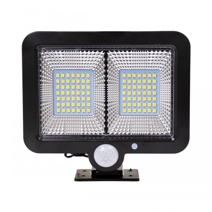 GloboStar® 71459 Αυτόνομος Ηλιακός Προβολέας LED SMD 10W 260lm με Ενσωματωμένη Μπαταρία 1200mAh - Φωτοβολταϊκό Πάνελ με Αισθητήρα Ημέρας-Νύχτας - PIR Αισθητήρα Κίνησης Αδιάβροχο IP65 Ψυχρό Λευκό 6000K