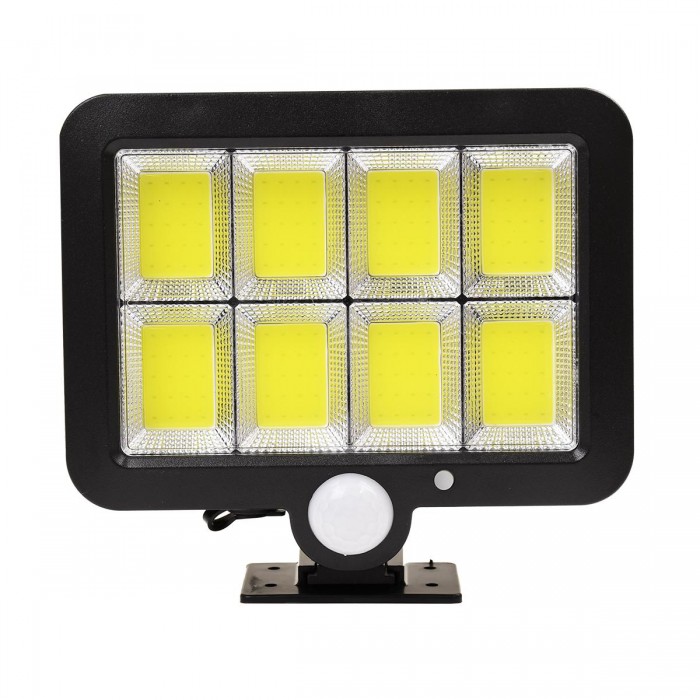 GloboStar® 71464 Αυτόνομος Ηλιακός Προβολέας LED 160 8 x COB 40W 2000lm με Ενσωματωμένη Μπαταρία 2400mAh - Φωτοβολταϊκό Πάνελ με Αισθητήρα Ημέρας-Νύχτας - PIR Αισθητήρα Κίνησης Αδιάβροχο IP65 Ψυχρό Λευκό 6000K