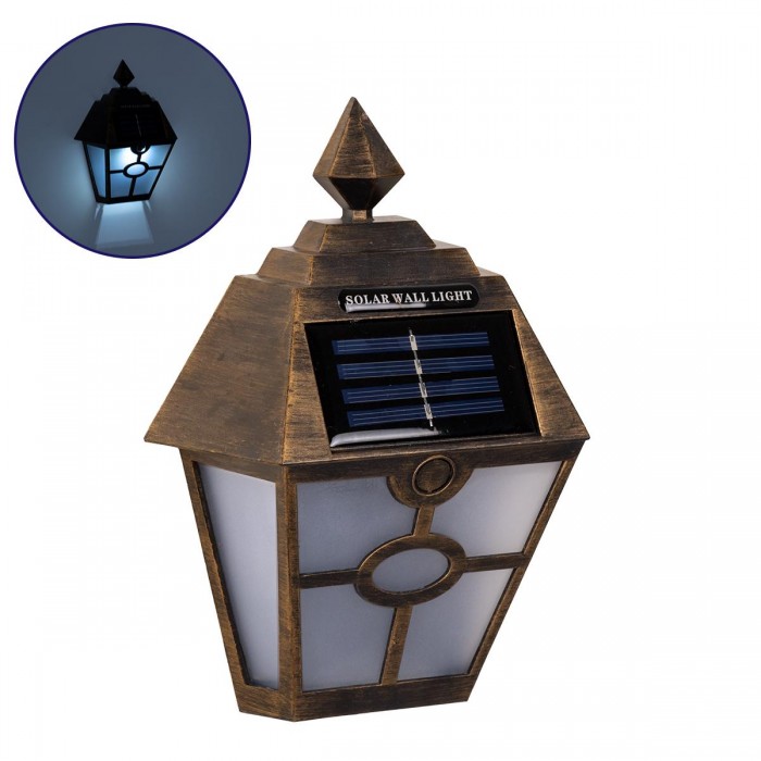 GloboStar® 71492 Αυτόνομο Ηλιακό Φωτιστικό Τοίχου Μπρονζέ Σκουριά LED SMD 1W 40lm με Ενσωματωμένη Μπαταρία 600mAh - Φωτοβολταϊκό Πάνελ με Αισθητήρα Ημέρας-Νύχτας IP65 Ψυχρό Λευκό 6000K GloboStar® 71492 Αυτόνομο Ηλιακό Φωτιστικό Τοίχου Μπρονζέ Σκουριά LED SMD 1W 40lm με Ενσωματωμένη Μπαταρία 600mAh - Φωτοβολταϊκό Πάνελ με Αισθητήρα Ημέρας-Νύχτας IP65 Ψυχρό Λευκό 6000K