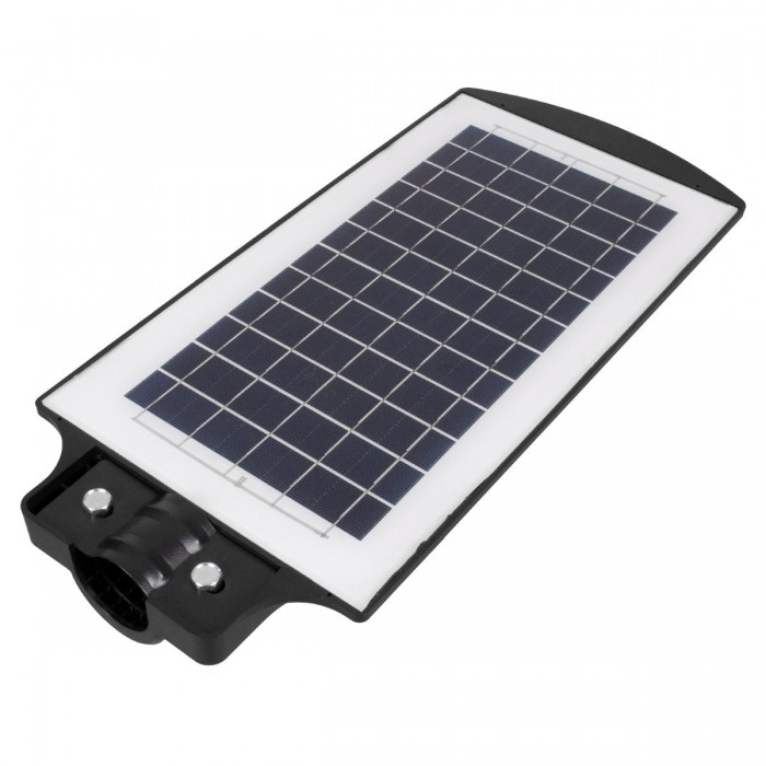 GloboStar® 71551 Αυτόνομο Ηλιακό Φωτιστικό Δρόμου Street Light LED SMD 100W 8000lm με Ενσωματωμένη Μπαταρία Li-ion 5500mAh - Φωτοβολταϊκό Πάνελ με Αισθητήρα Ημέρας-Νύχτας PIR Αισθητήρα Κίνησης και Ασύρματο Χειριστήριο Αδιάβροχο IP65 Ψυχρό Λευκό 6000K