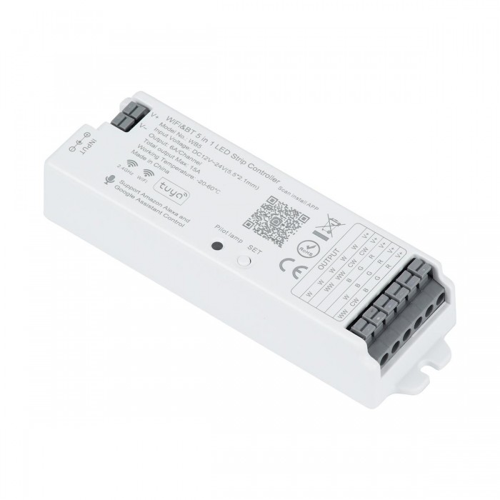 GloboStar® 73008 Ασύρματος WiFi LED RGBW+WW+CCT Controller IOS/Android 5in1 Bluetooth 2.4Ghz DC 12-24V Max 180W GloboStar® 73008 Ασύρματος WiFi LED RGBW+WW+CCT Controller IOS/Android 5in1 Bluetooth 2.4Ghz DC 12-24V Max 180W