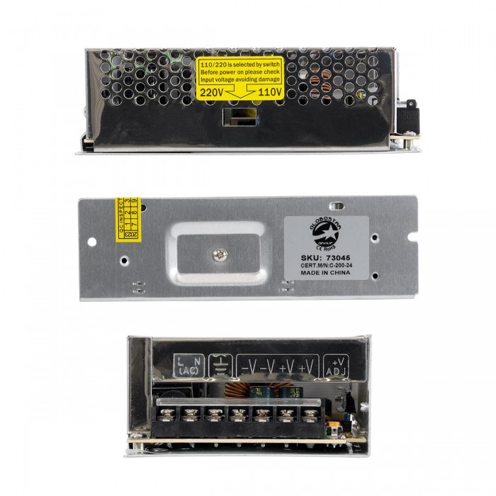 GloboStar® 73045 Μεταλλικό Τροφοδοτικό PELV για Προϊόντα LED 200W 8.3A - AC 220-240V σε DC 24V - IP20 - Μ16 x Π10 x Υ5cm - 3 Χρόνια Εγγύηση GloboStar® 73045 Μεταλλικό Τροφοδοτικό PELV για Προϊόντα LED 200W 8.3A - AC 220-240V σε DC 24V - IP20 - Μ16 x Π10 x Υ5cm - 3 Χρόνια Εγγύηση