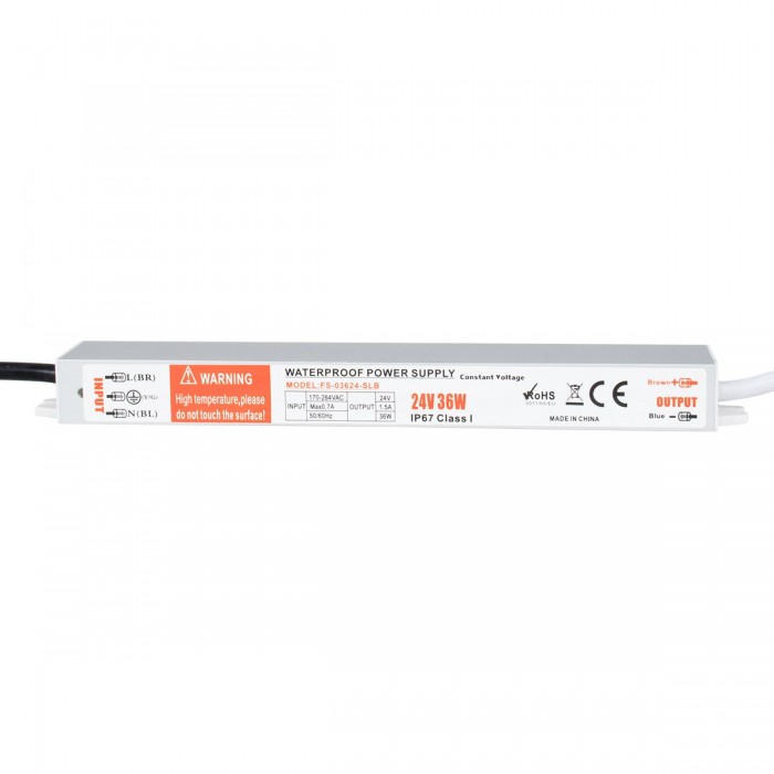 GloboStar® 73061 Μεταλλικό Τροφοδοτικό SELV για Προϊόντα LED 36W 1.5A - AC 220-240V σε DC 24V - Αδιάβροχο IP67 Μ22 x Π3 x Υ2cm - 3 Years Warranty