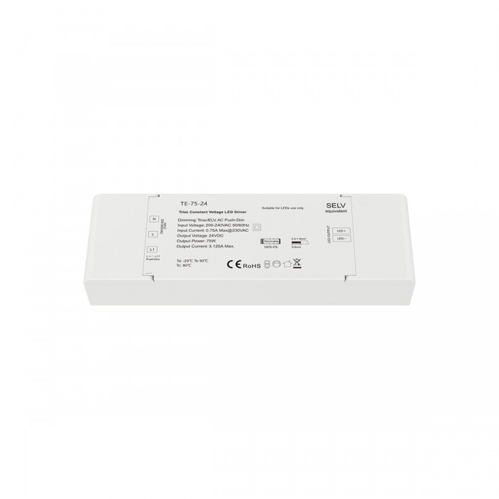 GloboStar® 73130 TE-75-24 SKYDANCE AC Triac Dimmer Push Dimming 1 Κανάλι AC 200-240V 1 x 3.125A 75W - Max 3.125A 75W - IP20 Μ18 x Π5.7 x Υ3cm - 5 Χρόνια Εγγύηση GloboStar® 73130 TE-75-24 SKYDANCE AC Triac Dimmer Push Dimming 1 Κανάλι AC 200-240V 1 x 3.125A 75W - Max 3.125A 75W - IP20 Μ18 x Π5.7 x Υ3cm - 5 Χρόνια Εγγύηση