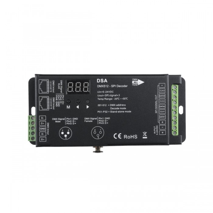 GloboStar® 73141 DSA SKYDANCE DC RF 2.4Ghz DMX512 to SPI Decoder DC 5-24V - IP20 Π16.5 x Π7 x Υ3.7cm - 5 Χρόνια Εγγύηση GloboStar® 73141 DSA SKYDANCE DC RF 2.4Ghz DMX512 to SPI Decoder DC 5-24V - IP20 Π16.5 x Π7 x Υ3.7cm - 5 Χρόνια Εγγύηση