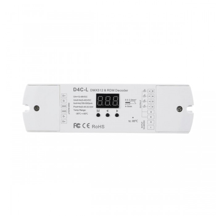 GloboStar® 73145 D4C-L SKYDANCE DC DMX512 Constant Current & RDM Decoder 4 Καναλιών DC 12-48V 4 x 0.5A 22.5W - Max 2A 90W - IP20 Μ17 x Π5 x Υ2.5cm - 5 Χρόνια Εγγύηση GloboStar® 73145 D4C-L SKYDANCE DC DMX512 Constant Current & RDM Decoder 4 Καναλιών DC 12-48V 4 x 0.5A 22.5W - Max 2A 90W - IP20 Μ17 x Π5 x Υ2.5cm - 5 Χρόνια Εγγύηση