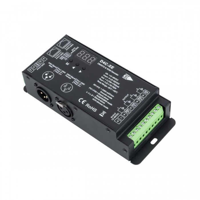GloboStar® 73147 D4C-XE SKYDANCE DC DMX512 Constant Current & RDM Decoder 4 Καναλιών DC 12-48V 4 x 1.75A 315W - Max 7A 315W - IP20 Π16.5 x Π7 x Υ3.7cm - 5 Χρόνια Εγγύηση GloboStar® 73147 D4C-XE SKYDANCE DC DMX512 Constant Current & RDM Decoder 4 Καναλιών DC 12-48V 4 x 1.75A 315W - Max 7A 315W - IP20 Π16.5 x Π7 x Υ3.7cm - 5 Χρόνια Εγγύηση