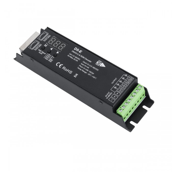 GloboStar® 73148 D5-E SKYDANCE DC DMX512 & RDM Decoder 5 Καναλιών DC 12-48V 5 x 4A 960W - Max 20.5A 960W - IP20 Μ17.5 x Π4.5 x Υ3.3cm - 5 Χρόνια Εγγύηση GloboStar® 73148 D5-E SKYDANCE DC DMX512 & RDM Decoder 5 Καναλιών DC 12-48V 5 x 4A 960W - Max 20.5A 960W - IP20 Μ17.5 x Π4.5 x Υ3.3cm - 5 Χρόνια Εγγύηση