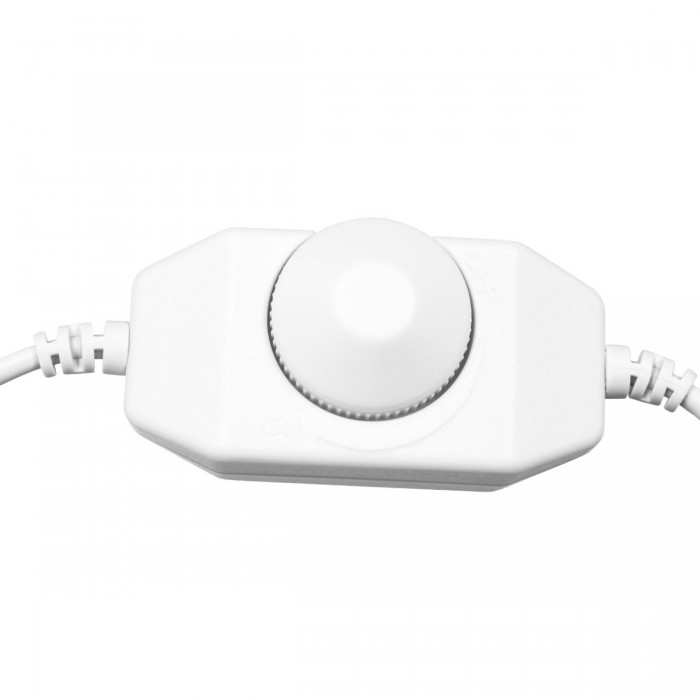 GloboStar® 73305 LED Dimmer με Ροοστάτη & Διακόπτη On/Off Λευκό DC 12-24V Max 120W