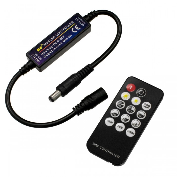GloboStar® 73322 Ασύρματο LED Dimmer με Χειριστήριο RF 2.4Ghz DC 12-24V Max 144W GloboStar® 73322 Ασύρματο LED Dimmer με Χειριστήριο RF 2.4Ghz DC 12-24V Max 144W