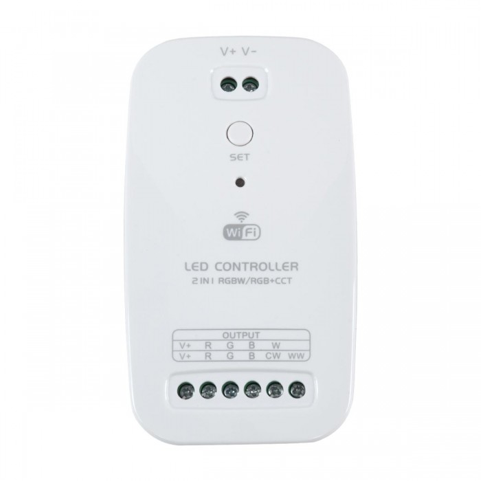 GloboStar® 73355 Ασύρματος WiFi LED RGBW+WW+CCT Controller IOS/Android 2in1 DC 9-24V Max 180W