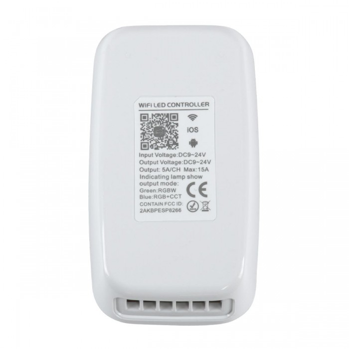 GloboStar® 73355 Ασύρματος WiFi LED RGBW+WW+CCT Controller IOS/Android 2in1 DC 9-24V Max 180W