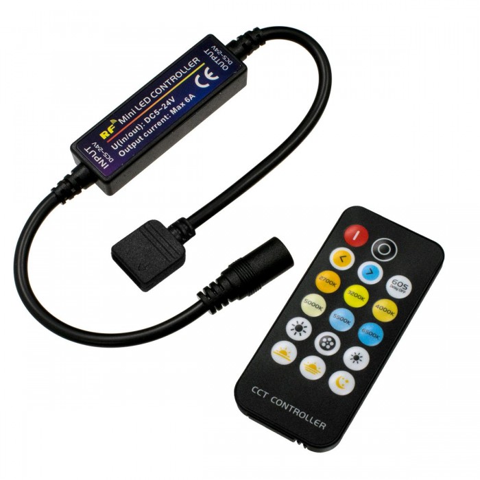 GloboStar® 73356 Ασύρματο LED CCT Controller με Χειριστήριο RF 2.4Ghz DC 5-24V Max 144W