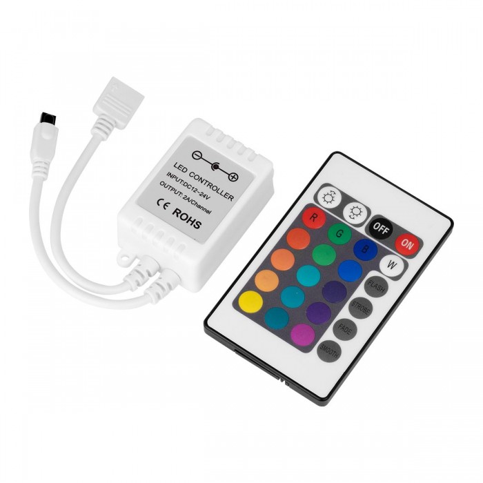 GloboStar® 73403 Ασύρματος LED RGB Controller με Χειριστήριο IR DC 12-24V Max 144W GloboStar® 73403 Ασύρματος LED RGB Controller με Χειριστήριο IR DC 12-24V Max 144W