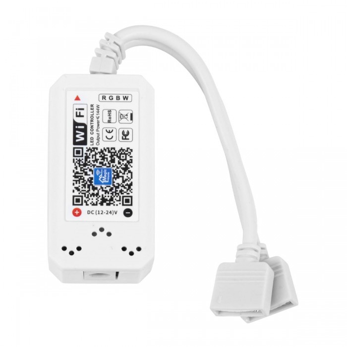 GloboStar® 73404 Ασύρματος Smart Home Wi-Fi LED RGBW Controller με 2 Εξόδους RGBW και Χειριστήριο 2.4Ghz RF DC 12V Max 144W - DC 24V Max 288W