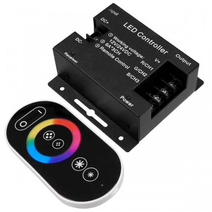 GloboStar® 73406 Ασύρματος LED RGB Controller με Χειριστήριο Αφής 2.4G RF 12v (216w) - 24v (432w) DC GloboStar® 73406 Ασύρματος LED RGB Controller με Χειριστήριο Αφής 2.4G RF 12v (216w) - 24v (432w) DC