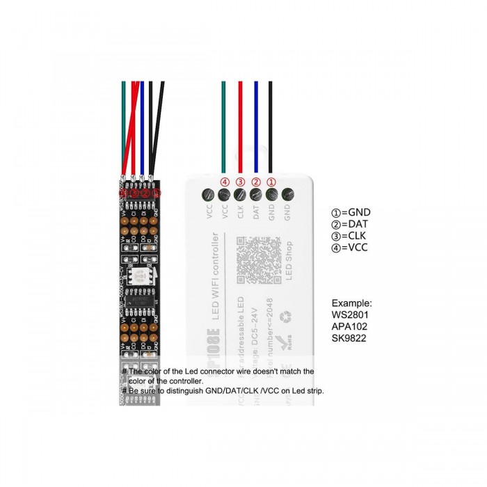 GLOBOSTAR® SP108E 73409 WiFi 2.4G Ψηφιακός Pixel Addressable Controller DC 5-12-24V IP20 - WiFi 2.4G - SPI/TTL Protocol 2048 IC - Μ8.1 x Π4.3 x Υ2.1cm - 2 Χρόνια Εγγύηση