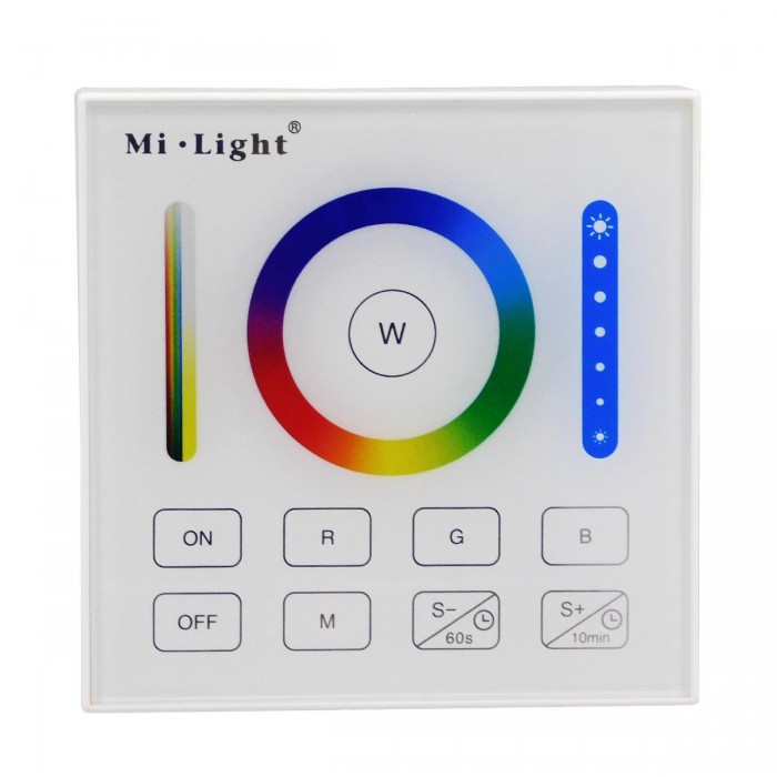 GloboStar® 73425 Mi-Light B0 LED RGBW+WW+CCT Smart Ασύρματο Χειριστήριο Αφής 2.4G RF Φορητό/Τοίχου με Μπαταρία για όλα τα Mi-Light Controller Box