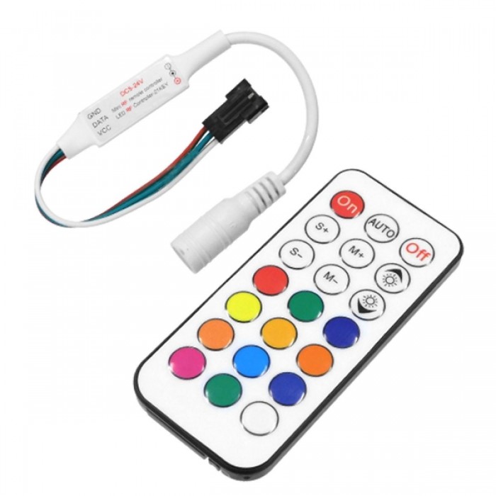 GloboStar® 73441 Ασύρματος LED Mini Dream-Color Magic Digital RGBW Controller με Χειριστήριο RF 21 Keys για LED Digital RGBW Προϊόντα 5v - 12v - 24v 2048 IC GloboStar® 73441 Ασύρματος LED Mini Dream-Color Magic Digital RGBW Controller με Χειριστήριο RF 21 Keys για LED Digital RGBW Προϊόντα 5v - 12v - 24v 2048 IC