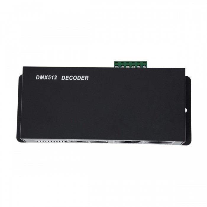 GloboStar® 73490 DC DMX Dimmer High Speed Controller / Decoder 3 Καναλιών DC 12-24V 3 x 8A 192W - Max 24A 576W - IP20 Μ16 x Π9 x Υ6cm - 2 Χρόνια Εγγύηση